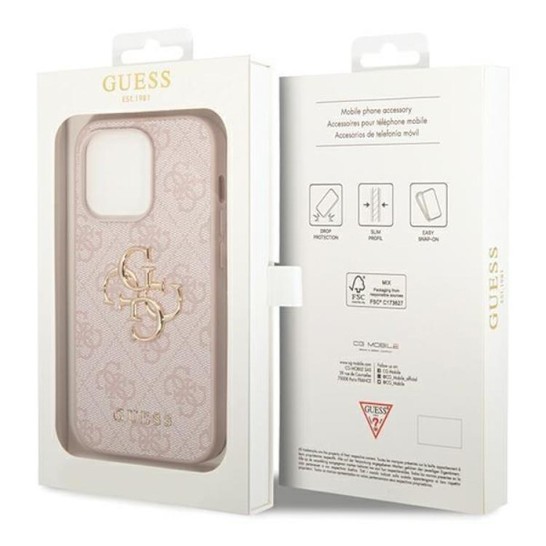 Guess iPhone 15 Pro Max Mobilskal Big Metall Logo - Rosa