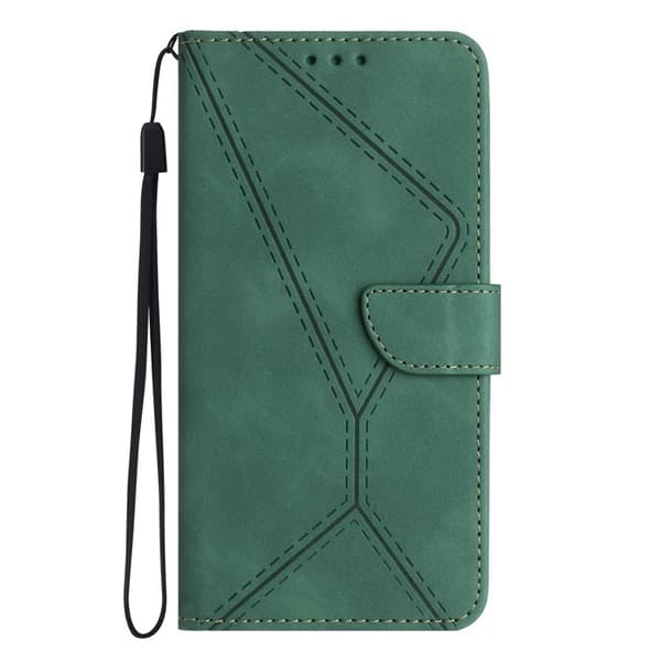 Sony Xperia 1 VII Plånboksfodral Skin Touch Lines Imprinted Grön