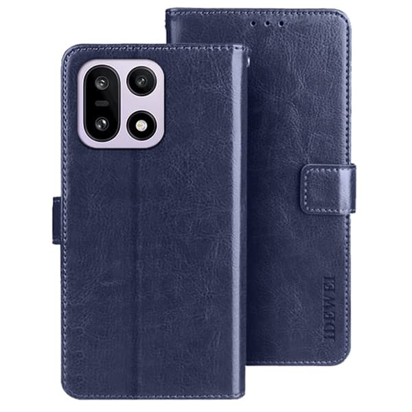 IDEWEI OnePlus 15 Plånboksfodral Crazy Horse Konstläder - Blå Blå