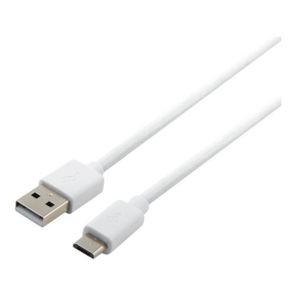 Essentials USB-A - MicroUSB-kaapeli, 1 m, polylaukku, valkoinen