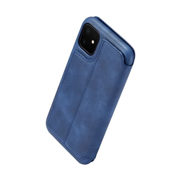 LC.IMEEKE Mobilskal till iPhone 11 Retro Stil Äkta Läder - Blå
