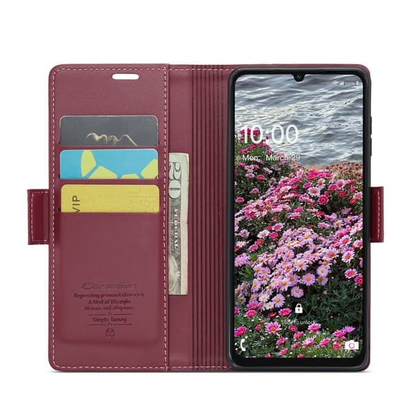 CASEME Plånboksfodral Konstläder för Samsung Galaxy A06 4G - Röd