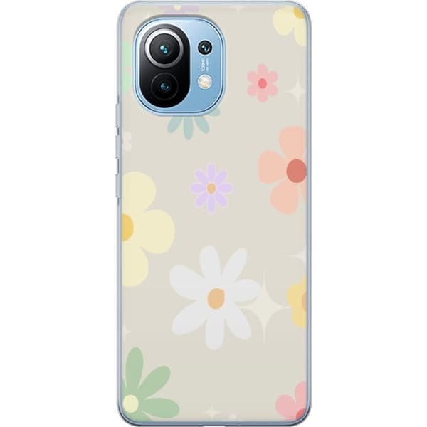 Xiaomi Mi 11 telefonetui med fejede blomster