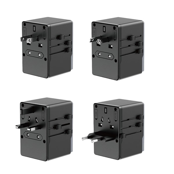 Dudao Reseadapter 65W 2x USB-C 2x USB-A A65Pro - Svart Svart