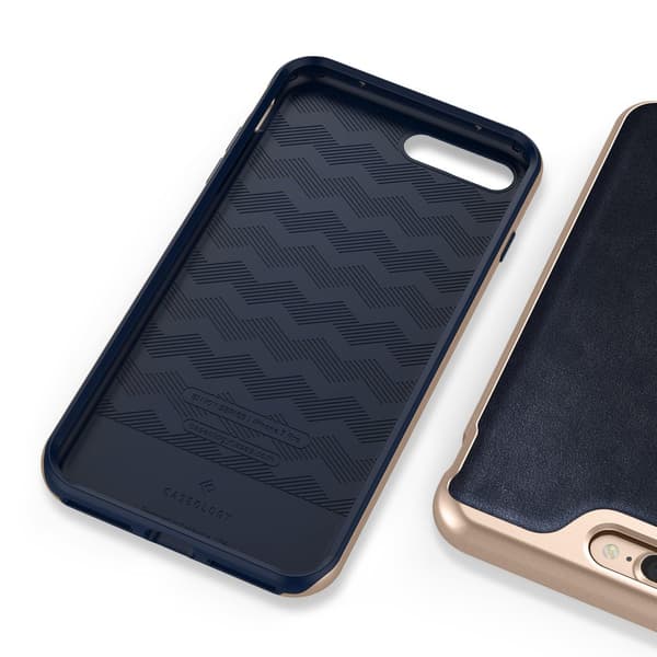 Caseology Envoy Aito nahkakuori iPhone 7 Plus - Sininen Blue