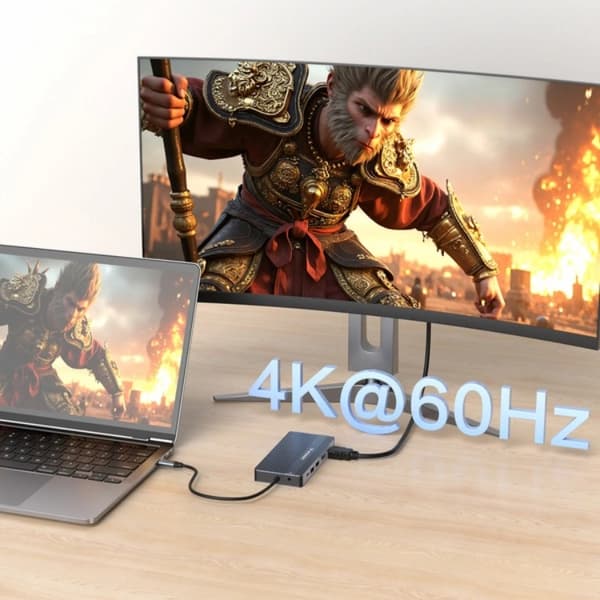 Wozinsky 14in1 Multifunktionell USB-C HUB med Kabel 0.15m Grå