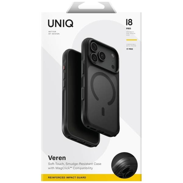 Uniq Mobilskal för iPhone 18 Pro/17 Pro MagSafe Veren - Svart