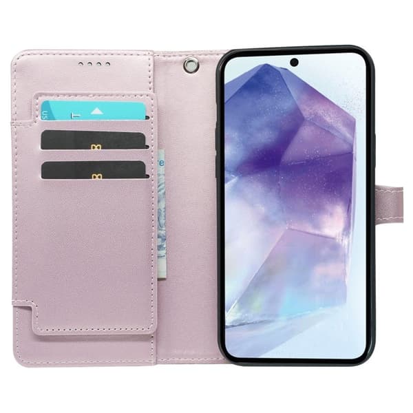 Samsung Galaxy A57 Plånboksfodral Konstläder 9 Kortfack - Roséguld