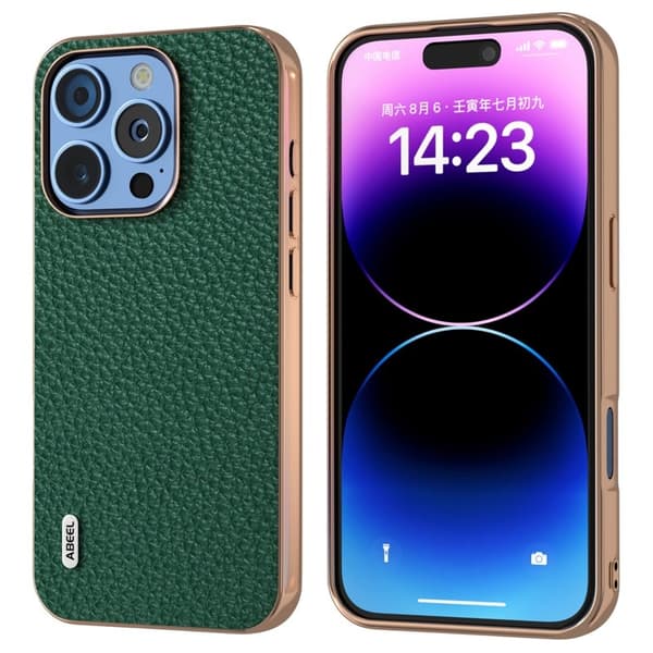 ABEEL Mobilskal till iPhone 16 Pro Star Series Grön Äkta Läder