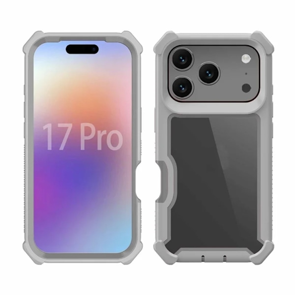 Mobilskal till iPhone 17 Pro TPU + PC Shockproof - Grå Grå