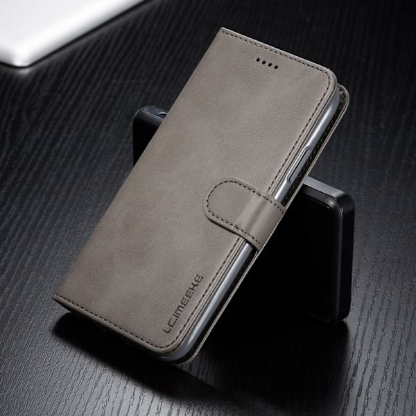 LC.imeeke iPhone 11 Plånboksfodral i Konstläder - Grå