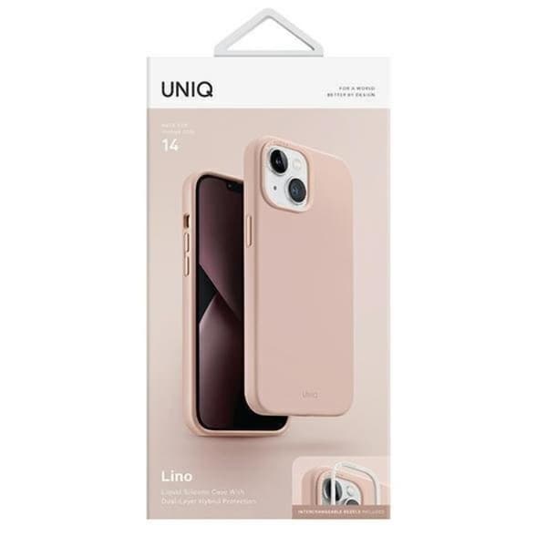 Uniq iPhone 14 Plus Mobiskal Lino - Pinkki Rosa