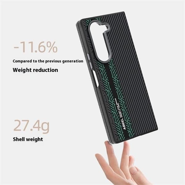 ABEEL Mobilskal till Samsung Galaxy Z Fold6 5G PC Aluminium PU Läder - Textur 2