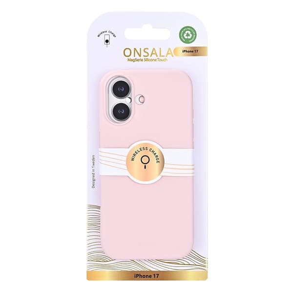 ONSALA Mobilskal till iPhone 17 med Silikonkänsla - Krita Rosa Rosa