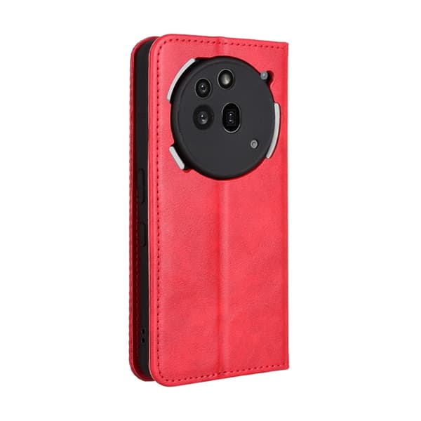 Nothing Phone (3a) Pro Plånboksfodral Retro Kickstand - Röd Röd