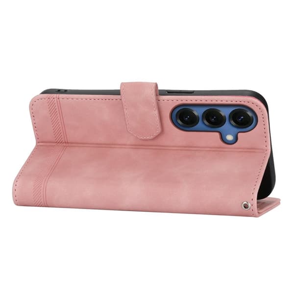 DIERFENG Plånboksfodral för Samsung Galaxy S26 Plus Konstläder med rem - Rosa