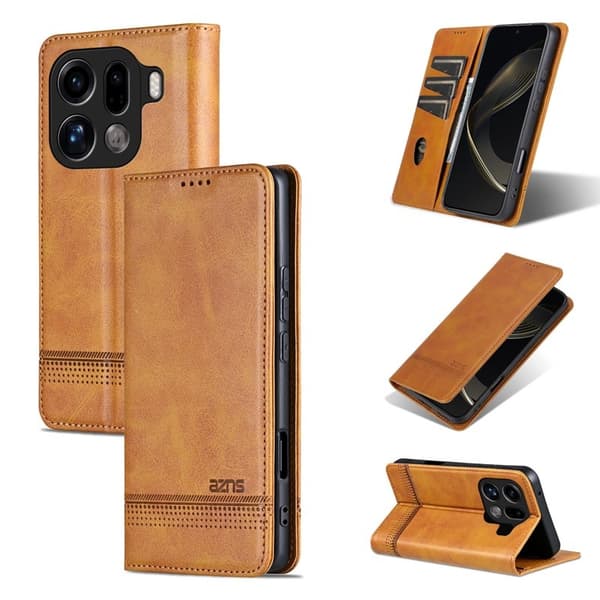 AZNS Oppo Find X9 Pro 5G Plånboksfodral Konstläder - Brun