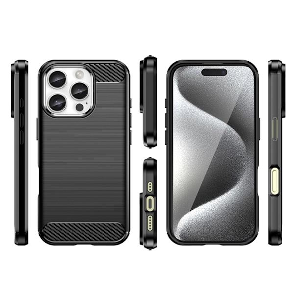 Mobilskal till iPhone 16 Pro Max Silikon Carbon - Svart Black