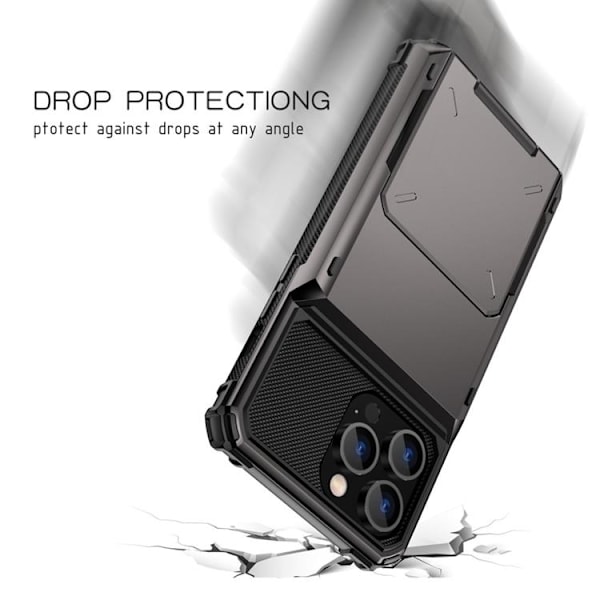 iPhone 14 Pro Max Skal Korthållare Flip - Svart Svart