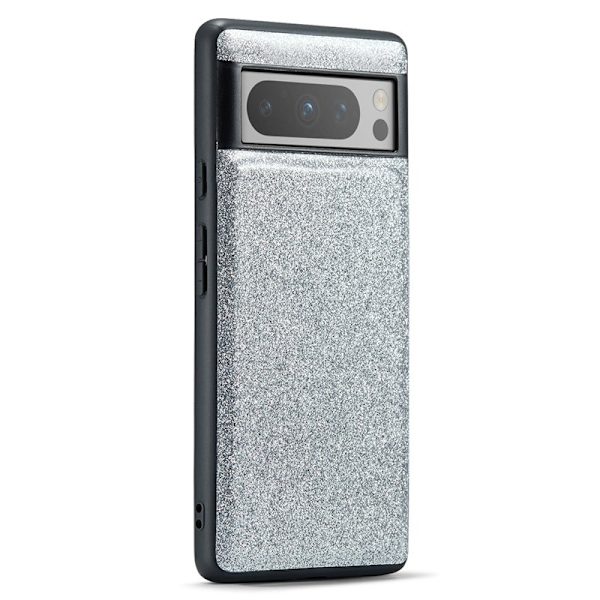 DG.MING Mobilskal till Google Pixel 8 Pro Glitter PU Läder Silver