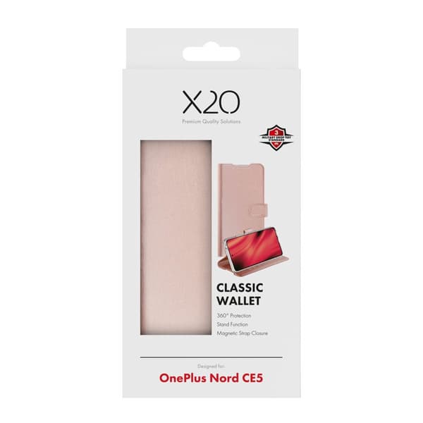 X2O Classic Wallet Plånboksfodral OnePlus Nord CE5 Rose Gold