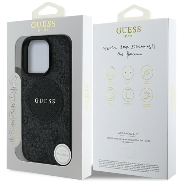 Guess Mobilskal till iPhone 16 Pro Max MagSafe 4G Circle - Svart