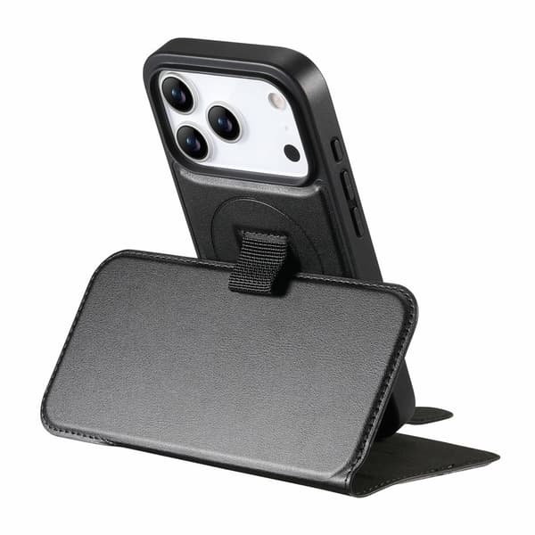 CASENEO iPhone 17 Pro Max Plånboksfodral Konstläder - Svart