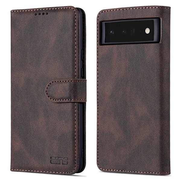 AZNS Google Pixel 6 Plånboksfodral TPU+Konstläder - Brun