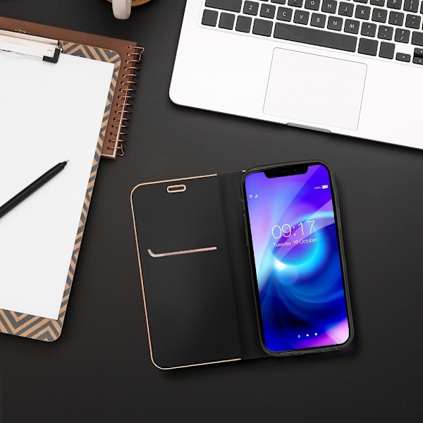 Forcell LUNA Guld fodral till Samsung Galaxy A10 Svart Svart