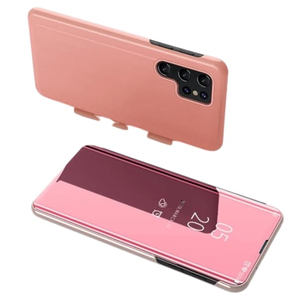 Galaxy S25 Ultra Etui Clear View - Lyserød Rosa