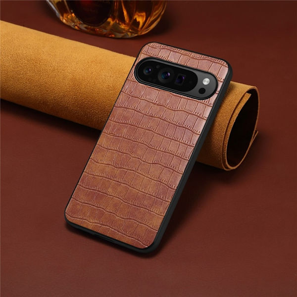 Mobilskal till Google Pixel 10/10 Pro Crocodile Texture - Brun Brun