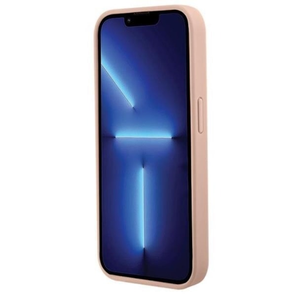 Guess iPhone 15 Pro Max Mobilskal Croco Triangle Metal Logo Rosa