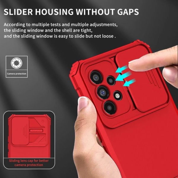Galaxy A33 5G Skal Kickstand Kameraskydd Slide - Röd