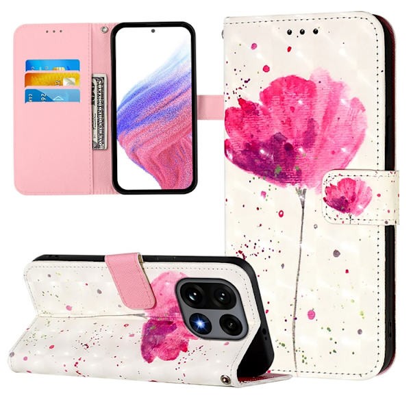 OnePlus 15 Konstläder Plånboksfodral Pattern Printing Vit