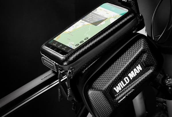 WildMan Cykelrammetaske Med Lås 1.2L (4"-7") E6S - Sort Svart