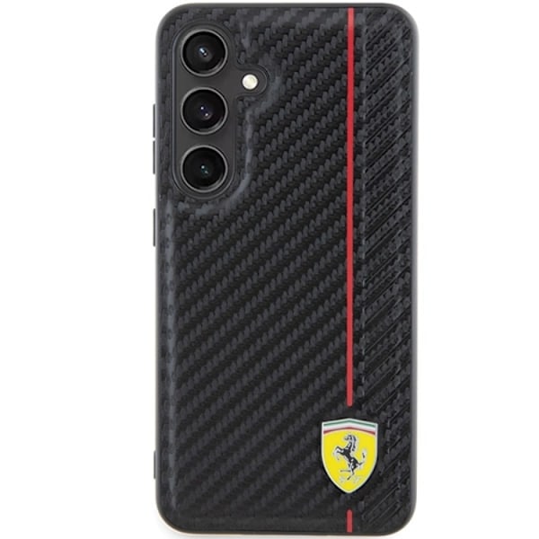 Ferrari Galaxy S24 Plus Mobilskal Carbon Printed Line - Svart Svart