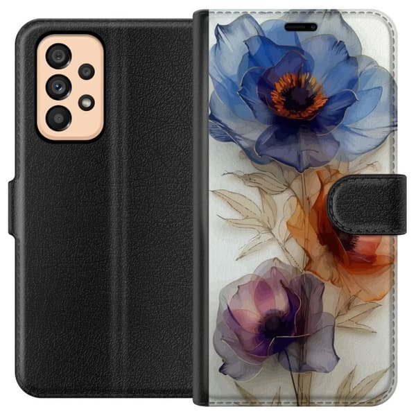 Pungcover til Samsung Galaxy A53 5G med silkeblomster