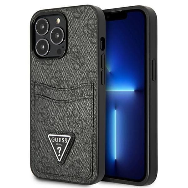 Guess iPhone 13 Pro Skal Kortholder 4G Triangle Logo - Sort Black