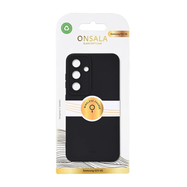 Onsala telefonetui til Galaxy S25 Silikone Feeling Genanvendt - Sort Black