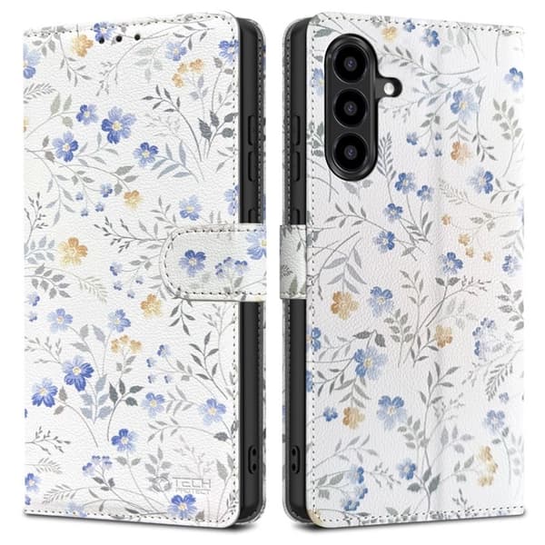 Tech-Protect tegnebogsetui til Galaxy A57 5G - Forårsblomster Flerfärgad