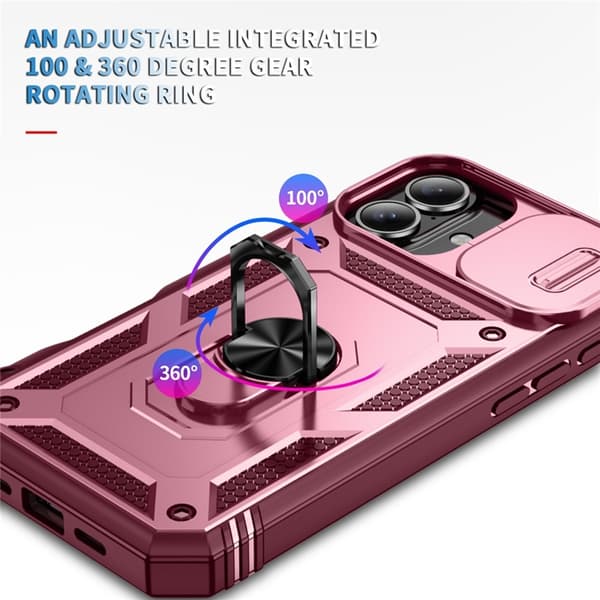 Mobilskal till iPhone 17 Slide Camshield Kickstand - Mörkröd Röd