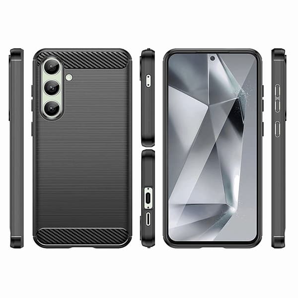 Mobilskal till Galaxy S24 FE Carbon Flexible - Svart Black