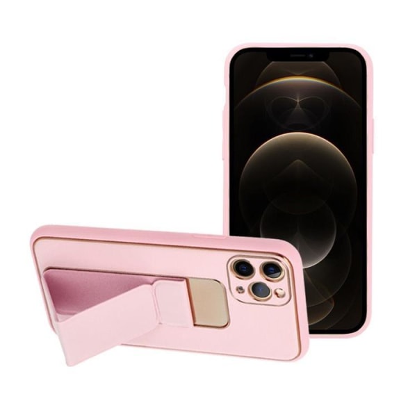 Forcell iPhone 11 Pro Cover Kickstand Læder - Pink