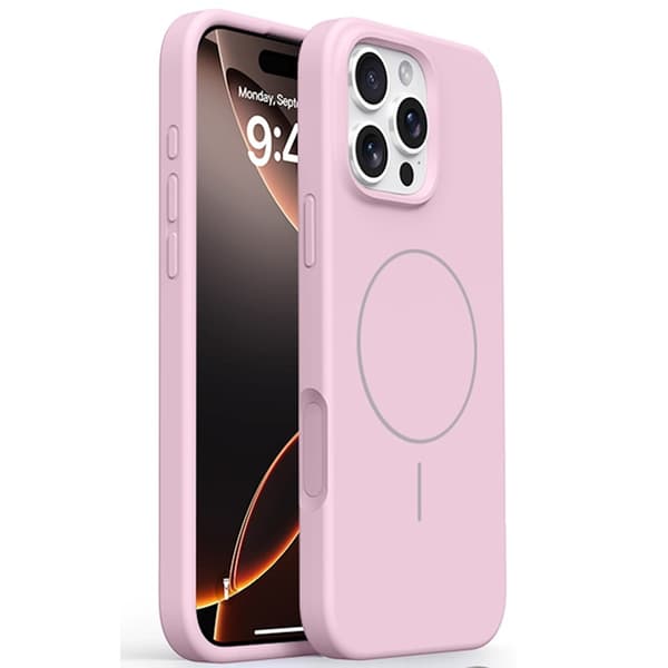 Mobilskal till iPhone 16 Pro MagSafe Liquid Silikon Microfiber - Rosa Rosa