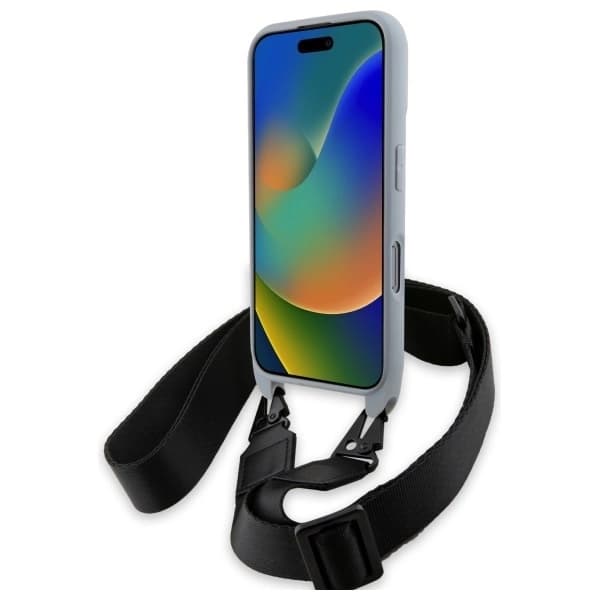 BMW Mobilskal till iPhone 16 Pro Carbon Stripe & Strap - Grå
