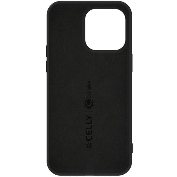 Celly iPhone 15 Pro -matkapuhelinkuori Cromo Soft Rubber - Musta Black