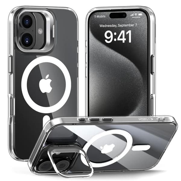 Tech-Protect Telefontaske til iPhone 16 Magsafe Magstand - Klar Transparent