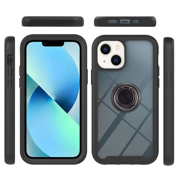 YB iPhone 15 Plus Mobilskal Ringhållare PC - Svart
