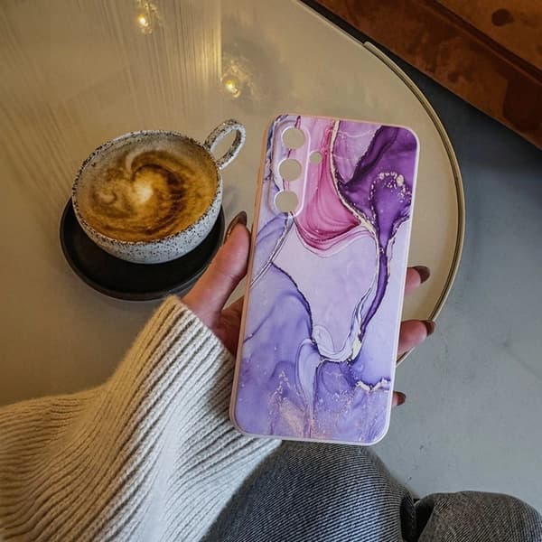 Tech-Protect telefontaske til Xiaomi Redmi 15C Icon - Marmor Rosa