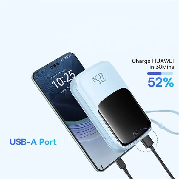 Baseus Powerbank 10000 mAh 22.5W USB-C Qpow Pro Plus - Blå